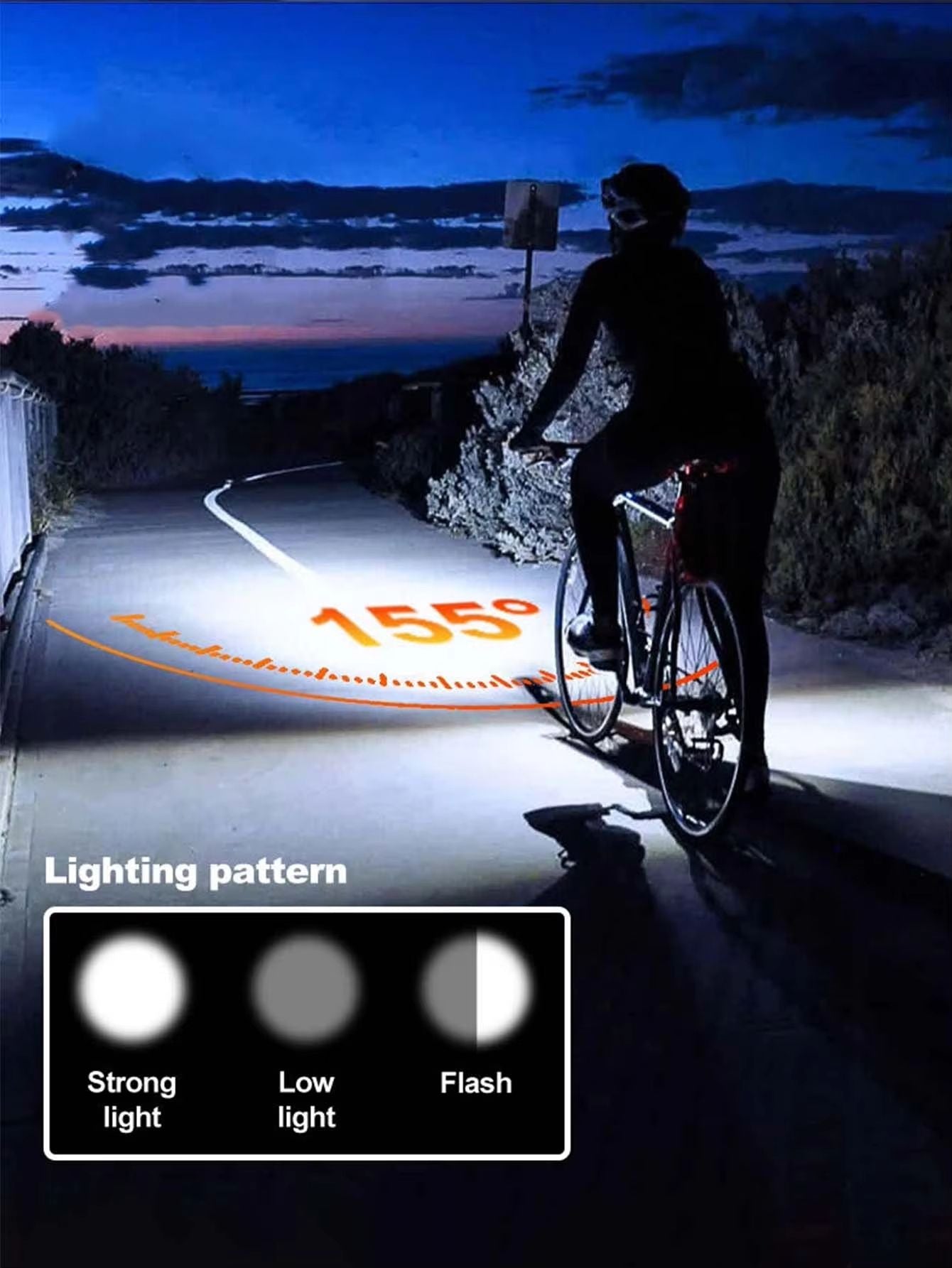 Solar Rechargeable Bicycle Light With 120dB Horn  TYPEC Charging 5