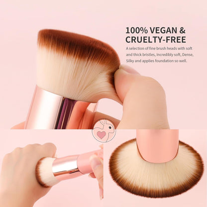 DUcare Foundation Brush Flat Top Kabuki Makeup Brush with Synthetic Hair for Liquid, Mineral Powder, Buffing & Stippling