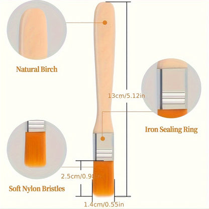 24/48/72 Mini Nylon Brushes Set, Wood Handle Art Paint Brush for Gouache, Acrylic & Wall Art, Soft Bristle Painting Tool