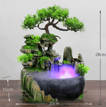 Feng Shui Desktop Water Fountain With LED Lights For Home And Office 2