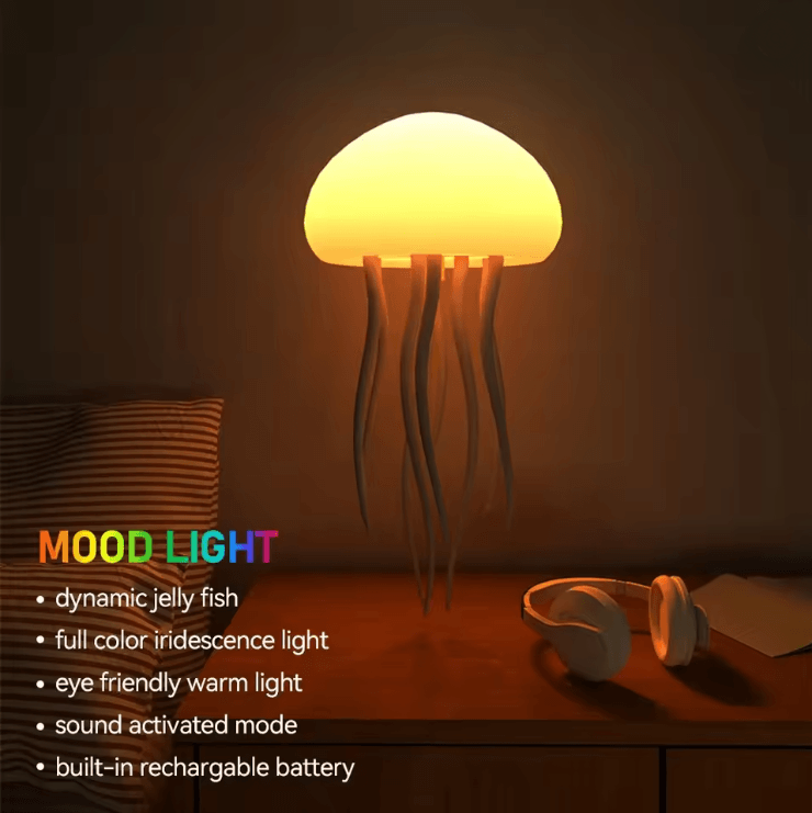 Cute Jellyfish LED Night Light With Voice Control And Color Changing Table Lamp 1