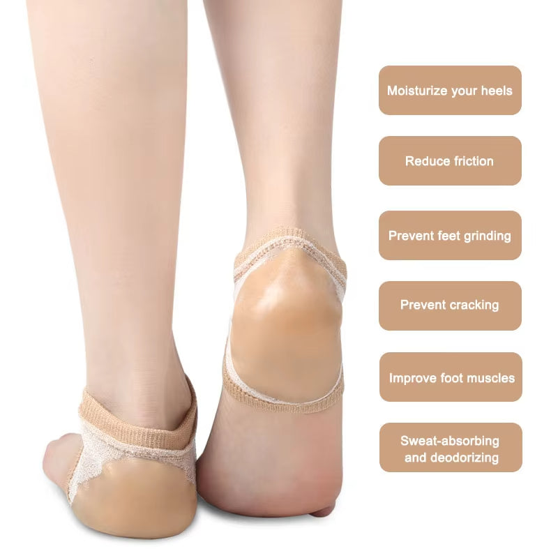 Gel Silicone Heel Protectors, Heel Pads & Cups for Plantar Fasciitis Support, Foot Care, Skin Repair