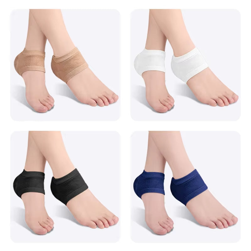 Gel Silicone Heel Protectors, Heel Pads & Cups for Plantar Fasciitis Support, Foot Care, Skin Repair