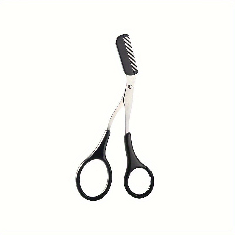 Stainless Steel Pink Eyebrow Trimmer Scissors with Comb, Precision Beauty Tool for Safe, Easy & Comfortable Eyebrow