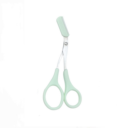 Stainless Steel Pink Eyebrow Trimmer Scissors with Comb, Precision Beauty Tool for Safe, Easy & Comfortable Eyebrow