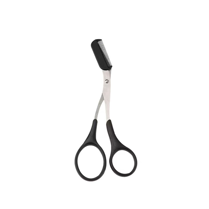 Stainless Steel Pink Eyebrow Trimmer Scissors with Comb, Precision Beauty Tool for Safe, Easy & Comfortable Eyebrow