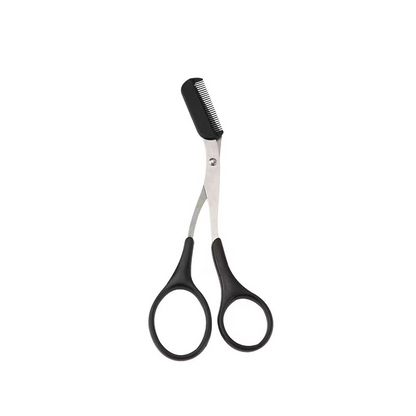 Stainless Steel Pink Eyebrow Trimmer Scissors with Comb, Precision Beauty Tool for Safe, Easy & Comfortable Eyebrow