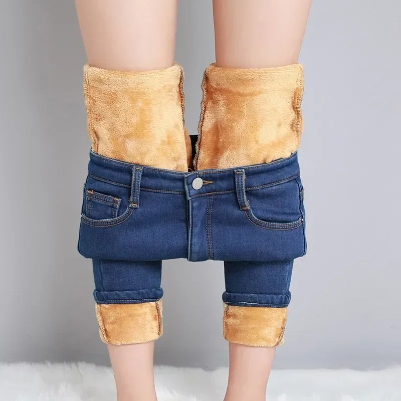 Womens Thermal Fleece Lined Skinny Jeans 8