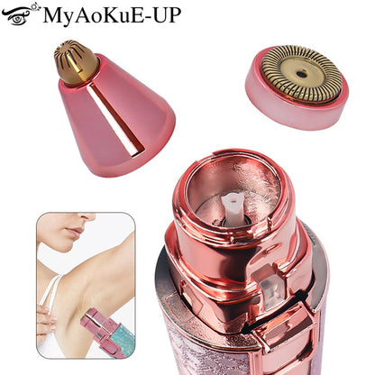 Painless Rechargeable Facial Hair Removal & Eyebrow Shaver, Face, Lips, Body Razor with Built-in LED Light USB