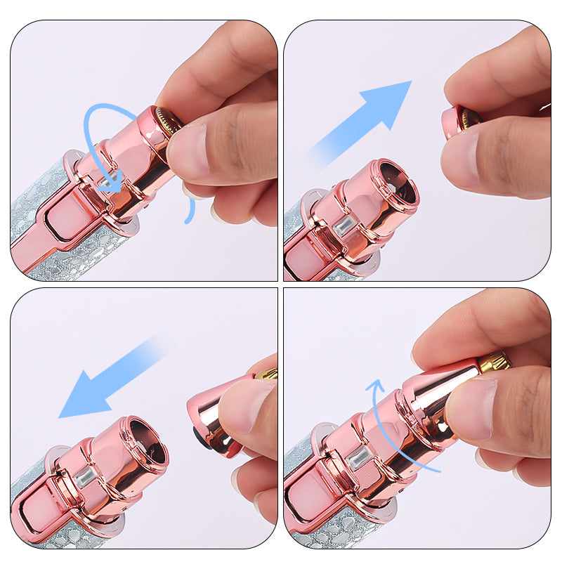 Painless Rechargeable Facial Hair Removal & Eyebrow Shaver, Face, Lips, Body Razor with Built-in LED Light USB