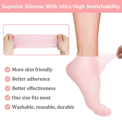 1 Pair Silicone Anti Crack Foot Mask Prevents Dryness, Foot Spa Mask Pedicure Socks Moisturizing Gloves for Feet Care