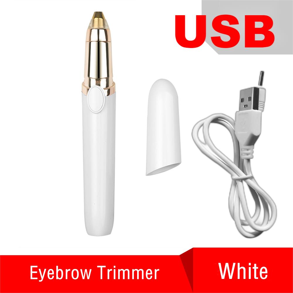 USB Rechargeable Electric Eyebrow Trimmer Women Eye Brow Epilator Lipstick Shaper Shaver Painless Razor Facial Hair