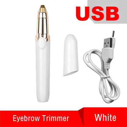 USB Rechargeable Electric Eyebrow Trimmer Women Eye Brow Epilator Lipstick Shaper Shaver Painless Razor Facial Hair