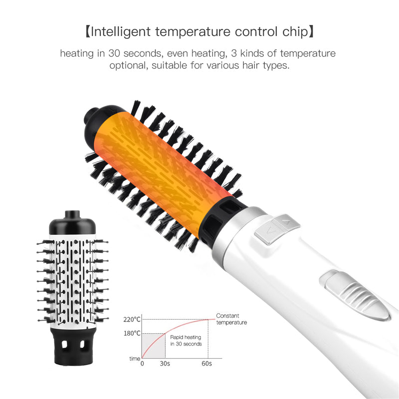 Hot Air Comb 2 In 1 Hair Dryer Brush Rotating Negative Ion Hair Blower Brush Ceramic Hair Curler Electric Hot Air Brush