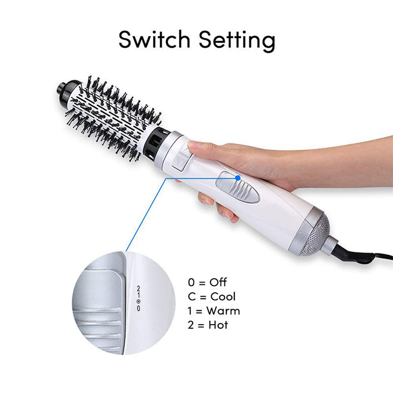 Hot Air Comb 2 In 1 Hair Dryer Brush Rotating Negative Ion Hair Blower Brush Ceramic Hair Curler Electric Hot Air Brush