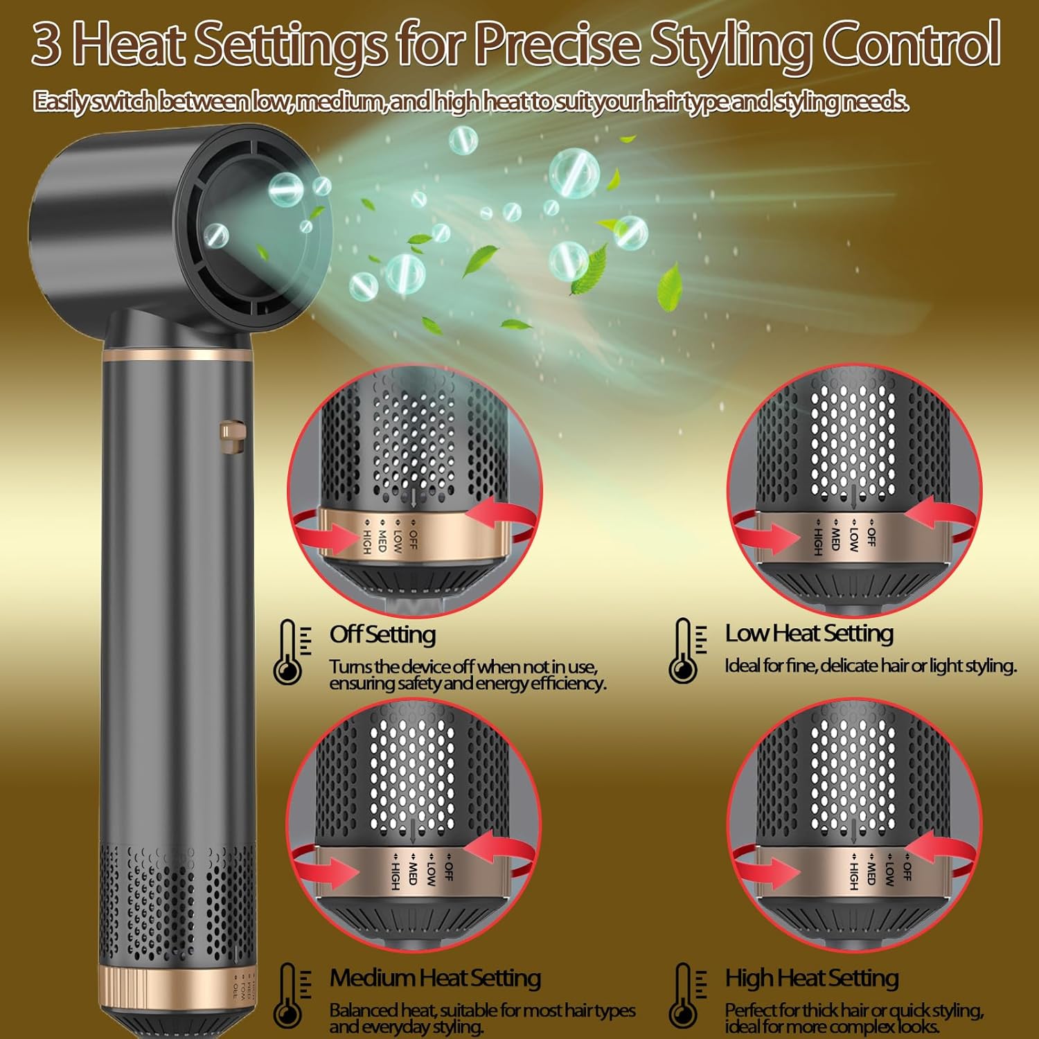 5 In 1 Hair Dryer Brush  Hot Air Curling Brush Negative Ion Air Styler For All Hair Types Perfect F 4