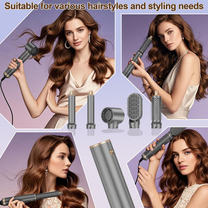 5 In 1 Hair Dryer Brush  Hot Air Curling Brush Negative Ion Air Styler For All Hair Types Perfect F 5