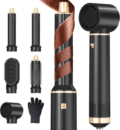 5 In 1 Hair Dryer Brush  Hot Air Curling Brush Negative Ion Air Styler For All Hair Types Perfect F 6