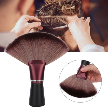 Fan Shape Soft Hairdressing Hair Cutting Broken Hair Sweep Brush, Ergonomic Neck Sweep Tool for Salon & Barber