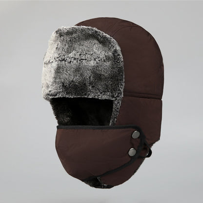 Winter Pilot Hat Ushanka Mens Trapper Hat with Windproof Mask, Russian Trooper Ski Hat for Outdoor Hunting