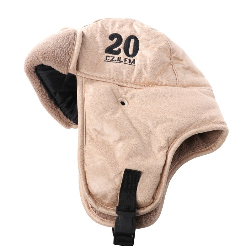 SupSindy Men Winter Bomber Hat With Goggles Warm Leather Pilot Ushanka Earflap Hat Motorcycle Windp