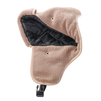 SupSindy Men Winter Bomber Hat With Goggles Warm Leather Pilot Ushanka Earflap Hat Motorcycle Windp