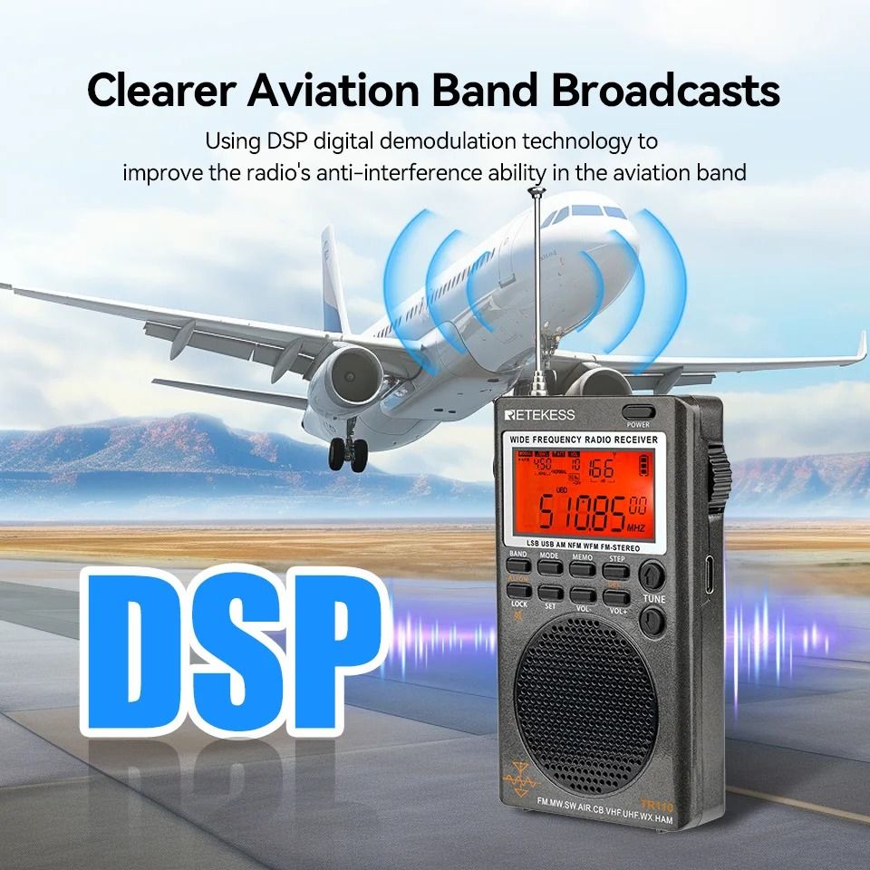 Retekess TR110 Portable Shortwave Radio With AM FM SSB And All Wave Band Receiver 3
