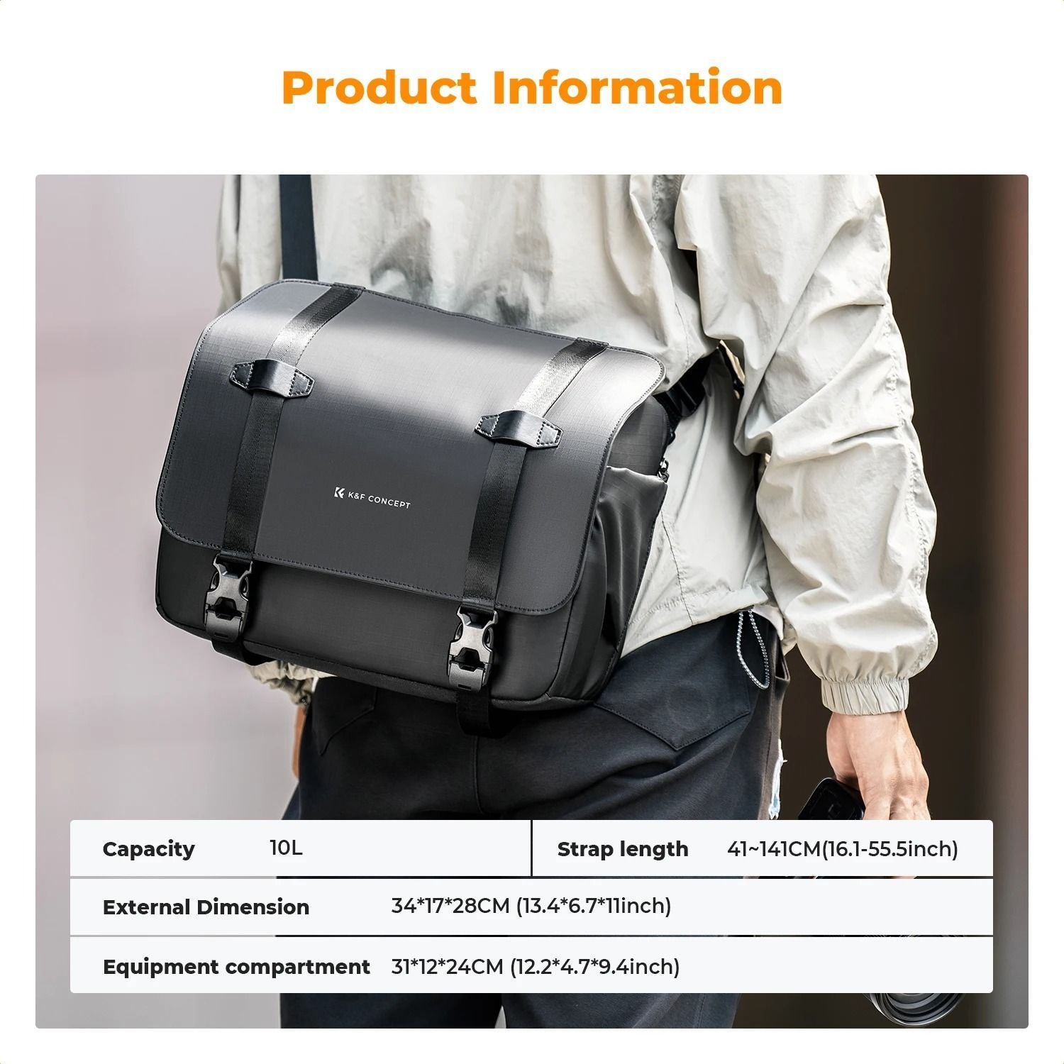 KF Concept 10L Camera Sling Bag With Tripod Holder For DSLR And Mirrorless Cameras 1