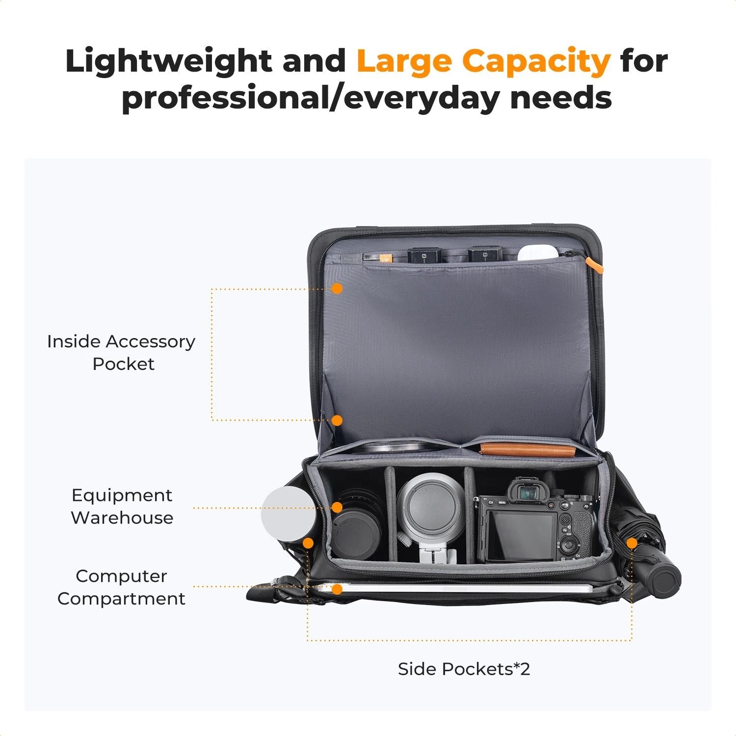KF Concept 10L Camera Sling Bag With Tripod Holder For DSLR And Mirrorless Cameras 3