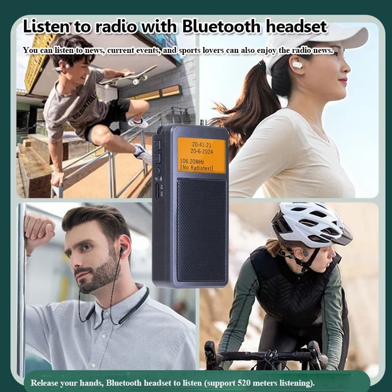 Mini Portable Bluetooth Radio With DSP FM Stereo And Alarm Clock Function 2