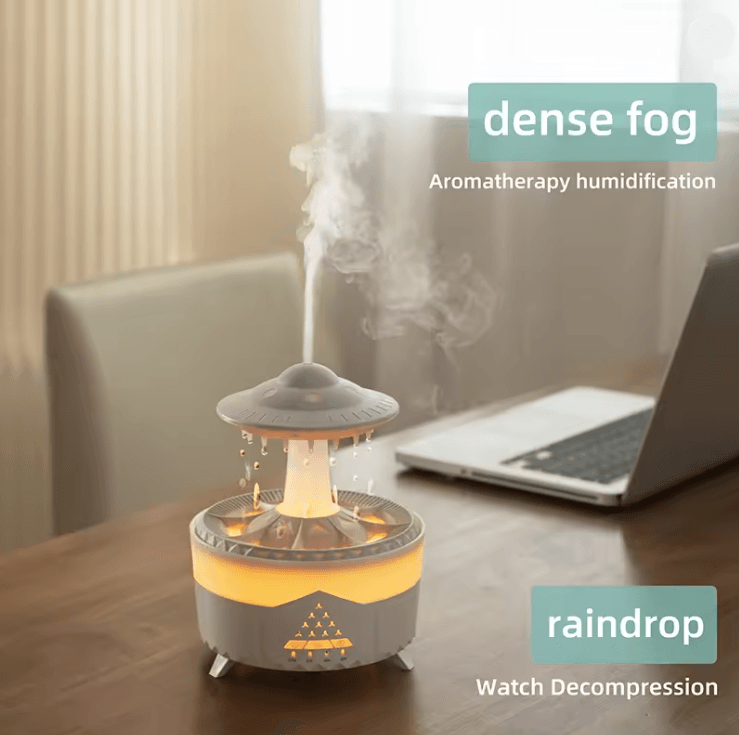 350ml Rain Cloud Aroma Diffuser with Colorful LED Light and Remote Control