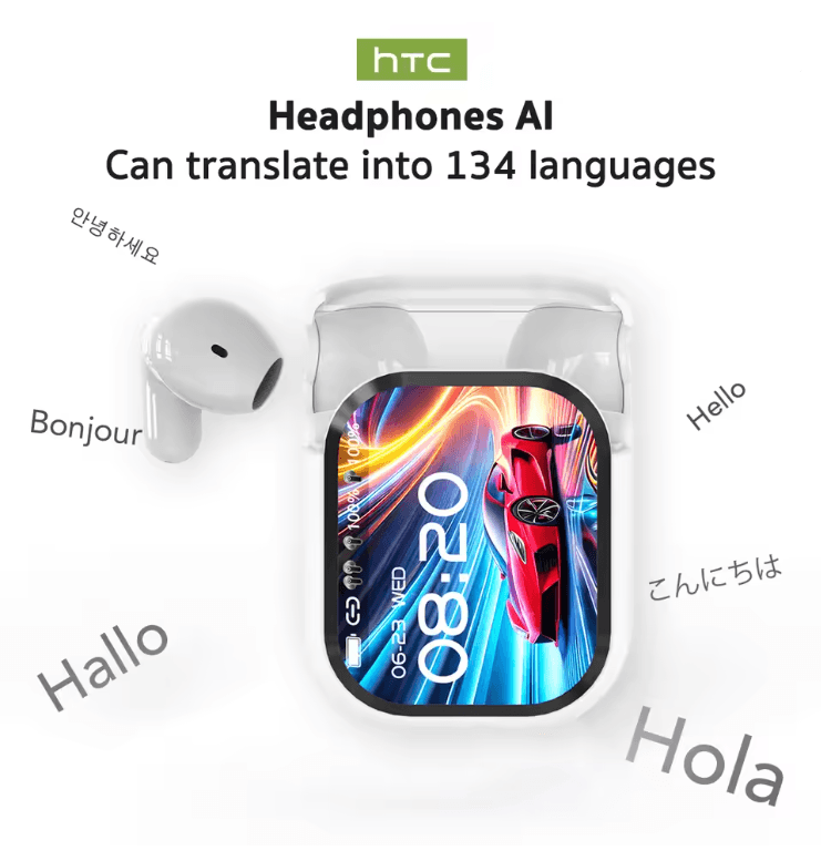 HTC NE20 Bluetooth 60 Wireless Earbuds With AI Translator And LCD Touch Screen 1