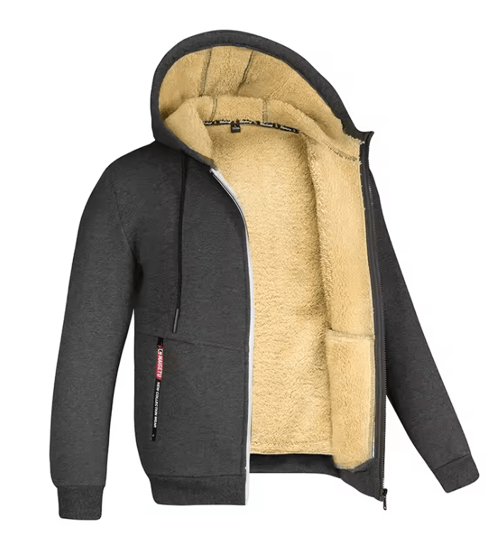 Mens Full Zip Fleece Hoodie Casual Winter Jacket For Sports And Streetwear 4
