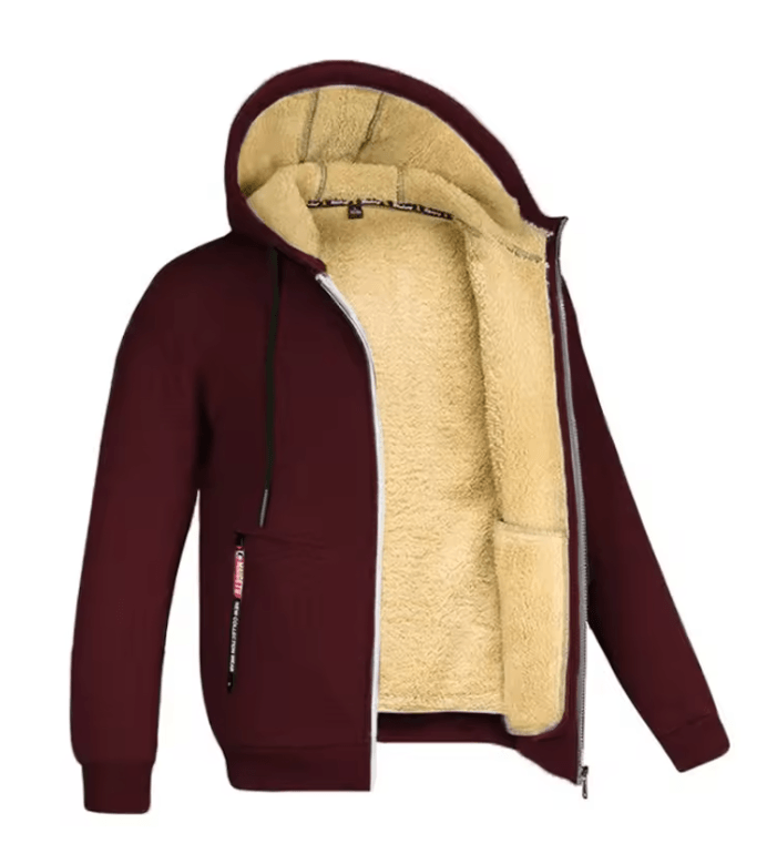 Mens Full Zip Fleece Hoodie Casual Winter Jacket For Sports And Streetwear 5