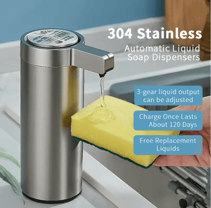 Automatic Stainless Steel Soap Dispenser with Touchless Sensor for Kitchen and Bathroom