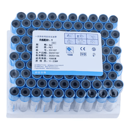 Sterile Sodium Citrate Blood Collection Tubes for Coagulation Testing 100pcs