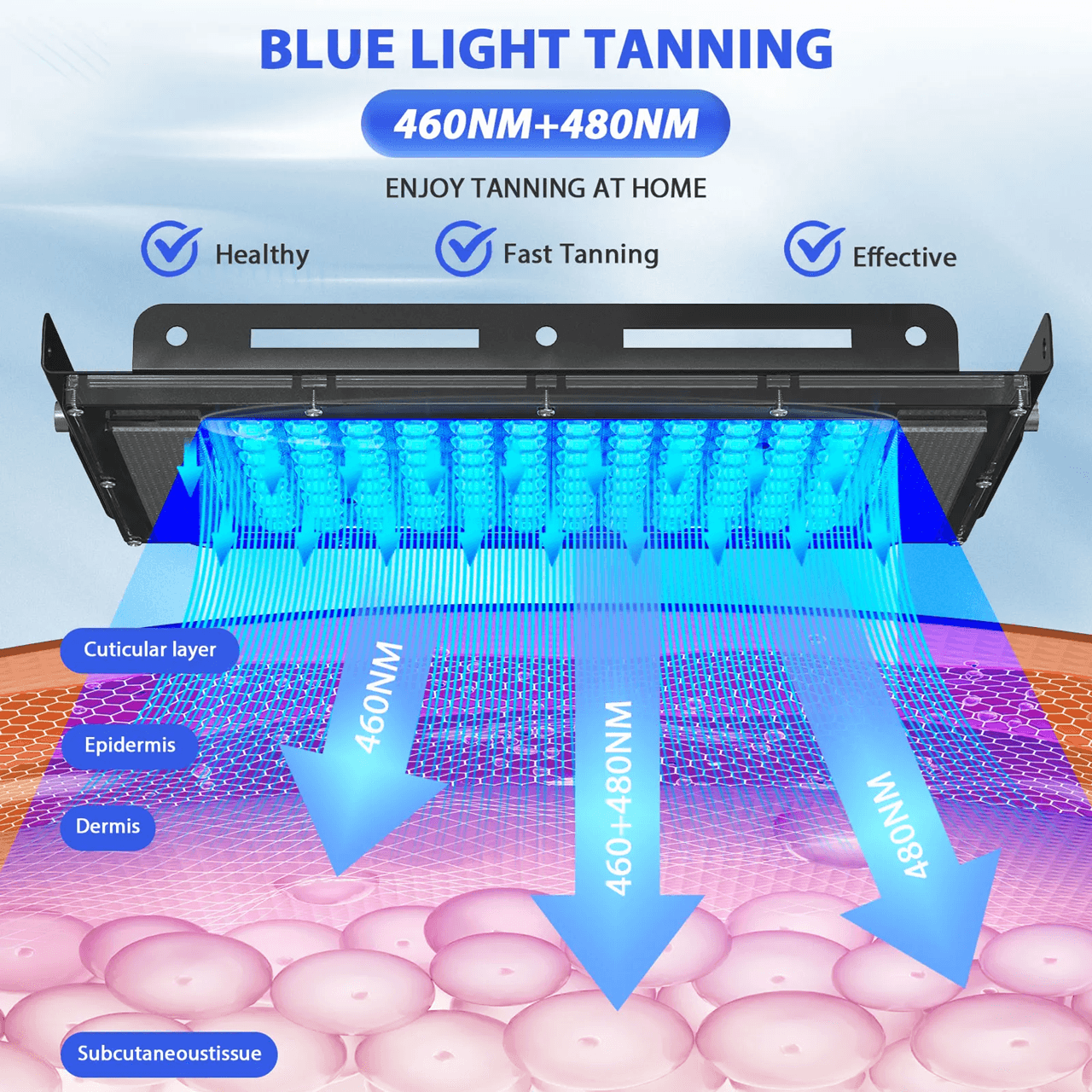 50W Ultraviolet Tanning Lamp With Tripod And Blue Light For Skin Care And Body Tanning 1