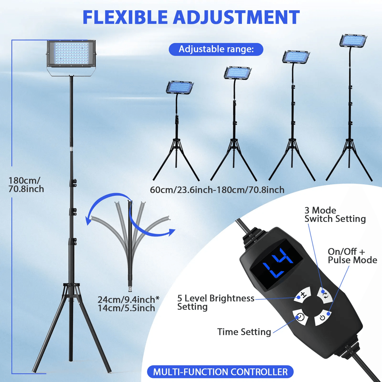 50W Ultraviolet Tanning Lamp With Tripod And Blue Light For Skin Care And Body Tanning 2
