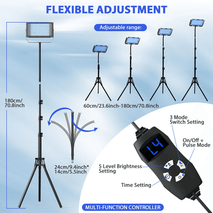 50W Ultraviolet Tanning Lamp With Tripod And Blue Light For Skin Care And Body Tanning 2
