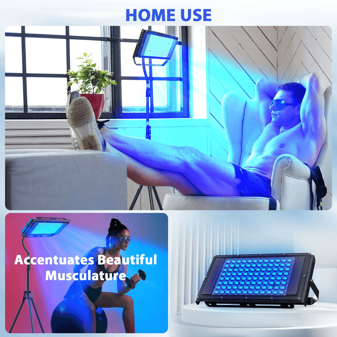 50W Ultraviolet Tanning Lamp With Tripod And Blue Light For Skin Care And Body Tanning 3