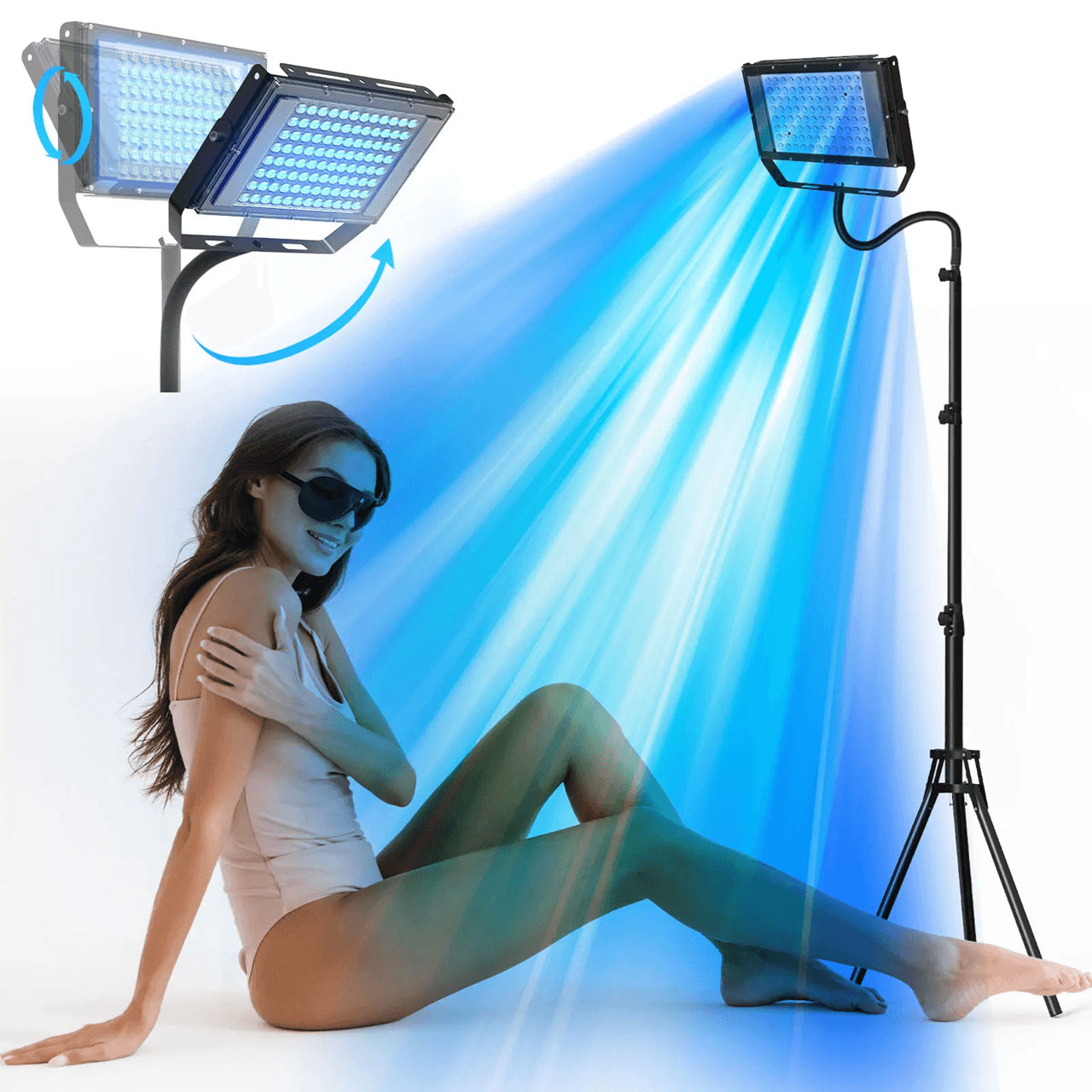 50W Ultraviolet Tanning Lamp With Tripod And Blue Light For Skin Care And Body Tanning 4