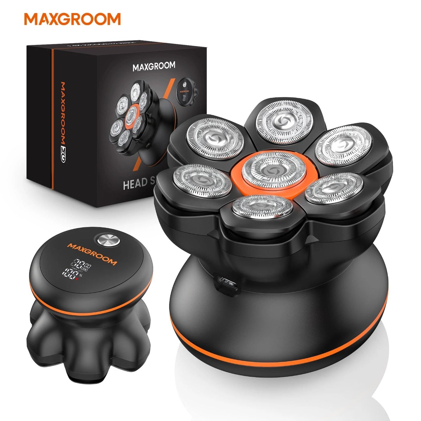 MAXGROOM 7D Head Shaver for Bald Men with Wet and Dry Electric Shaving and Beard Trimming