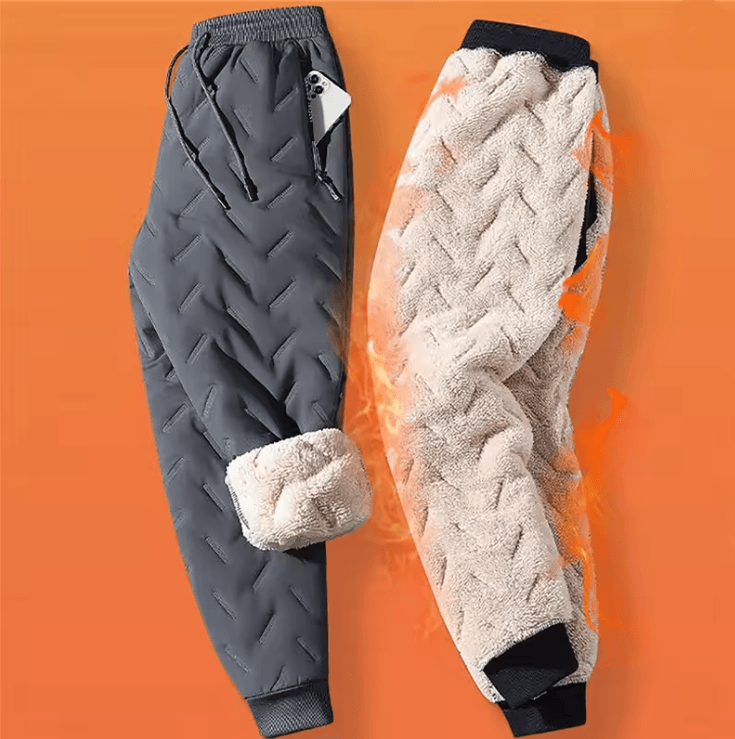Winter Thickened Warm Pants for Women with Plush Lining and Straight Fit