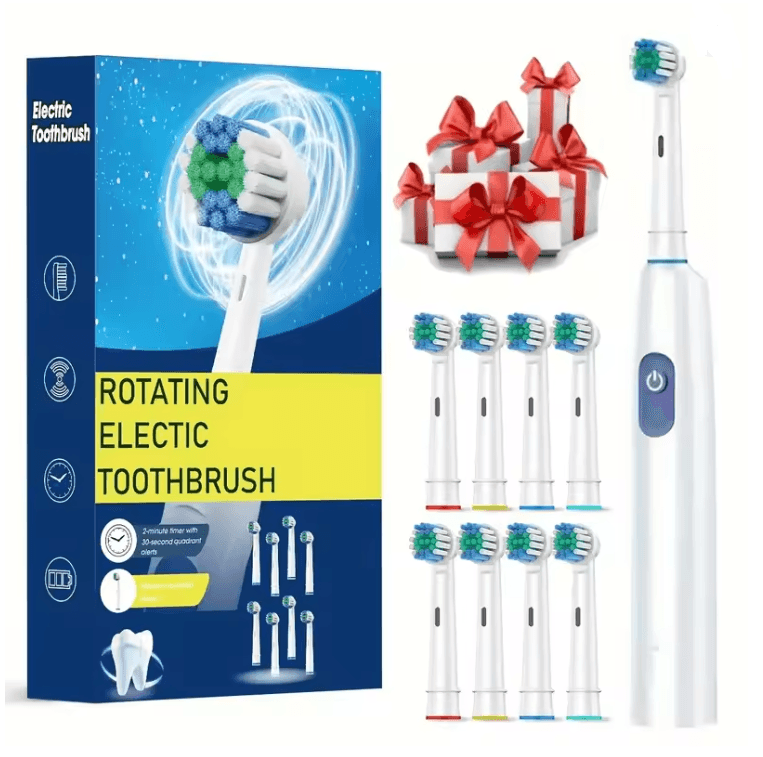 Rechargeable Rotary Electric Toothbrush For Adults With 8 Soft Brush Heads 4