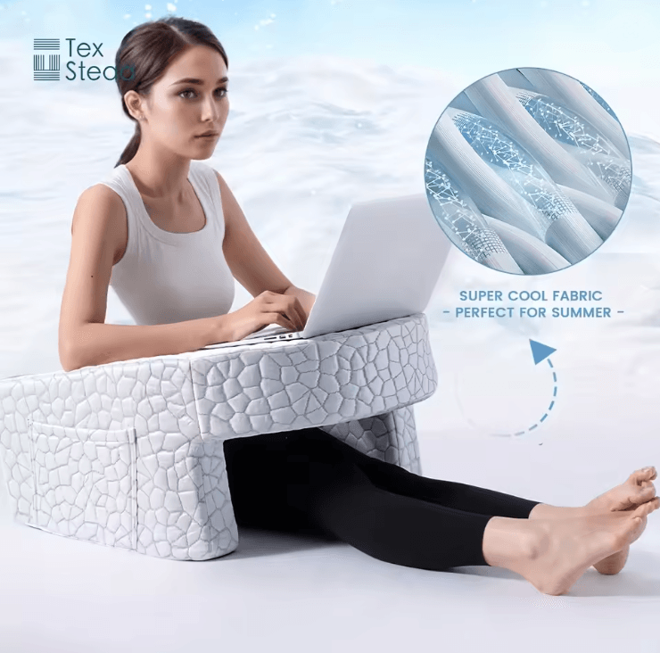 Extra Large Memory Foam Reading Pillow with Arm Rests for Bed Rest and Gaming