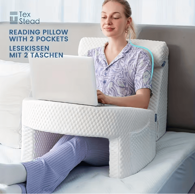 Extra Large Memory Foam Reading Pillow With Arm Rests For Bed Rest And Gaming 1