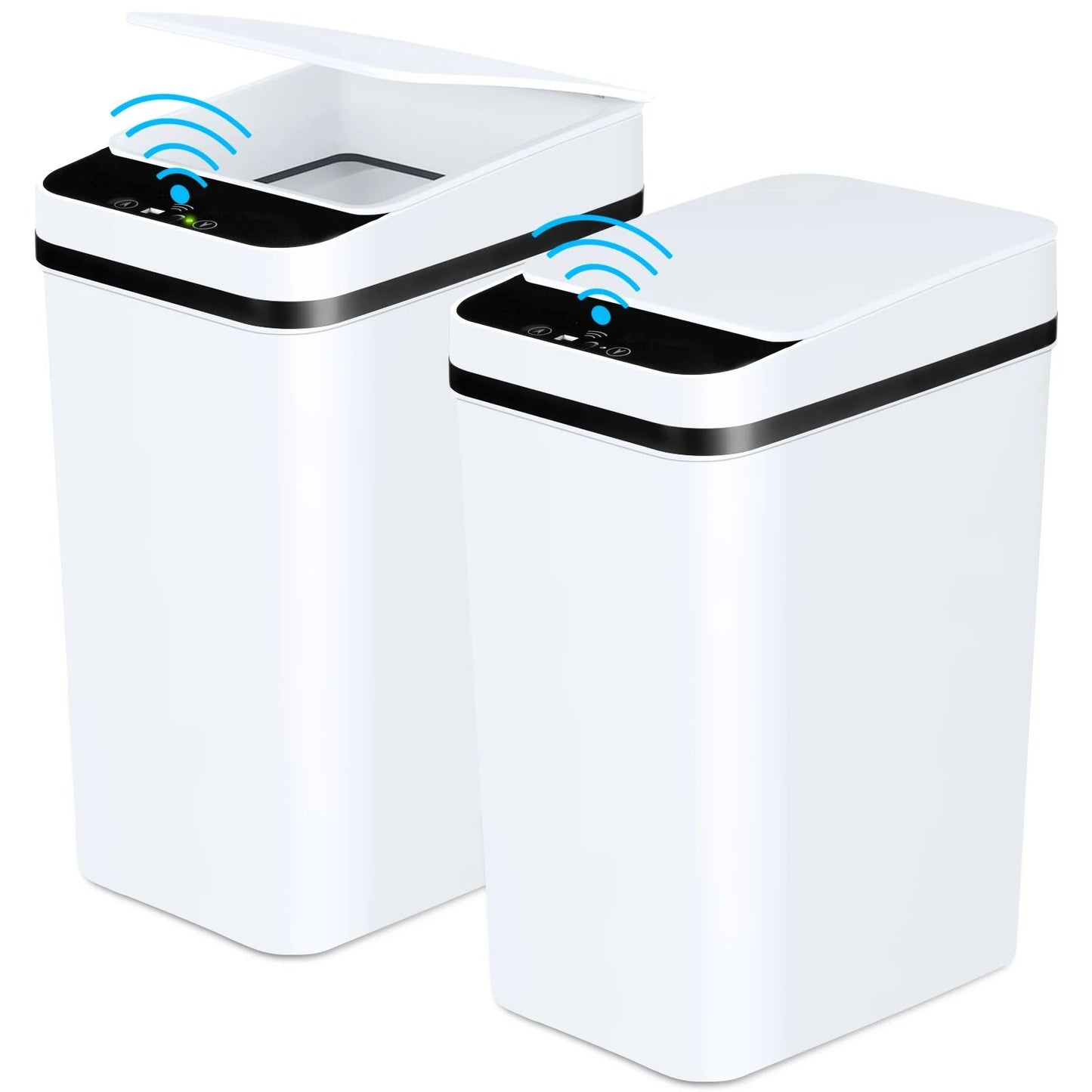 2 Pack 12L Automatic Trash Cans with Motion Sensor and Slim Design