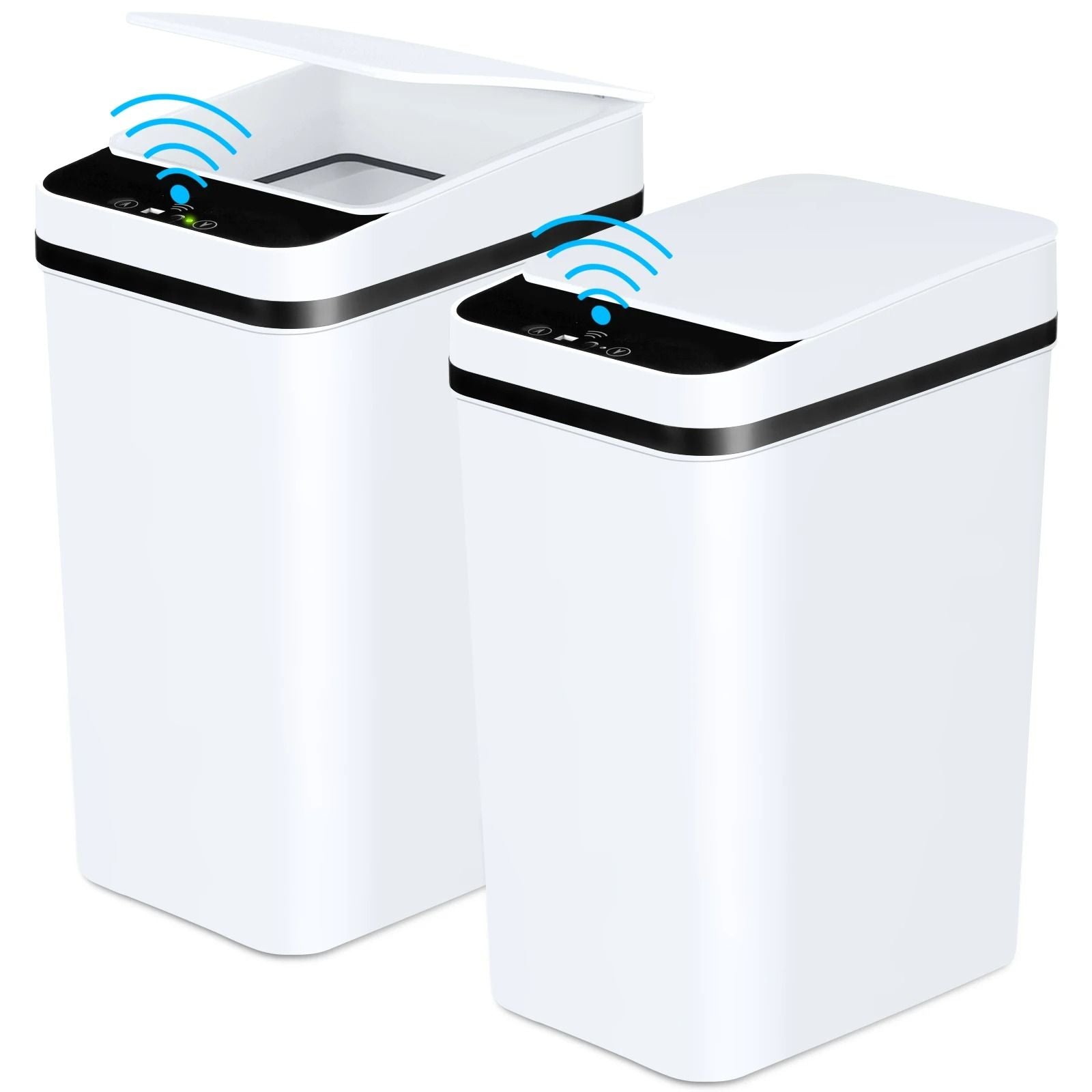 2 Pack 12L Automatic Trash Cans with Motion Sensor and Slim Design