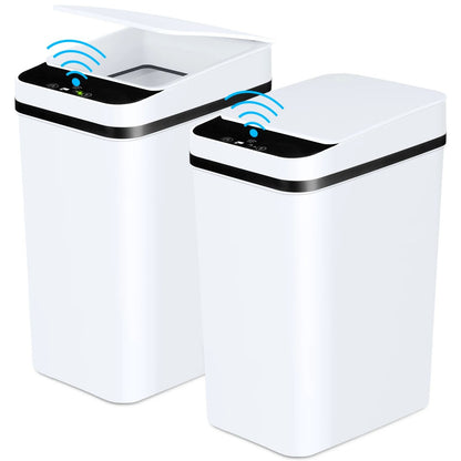 2 Pack 12L Automatic Trash Cans with Motion Sensor and Slim Design