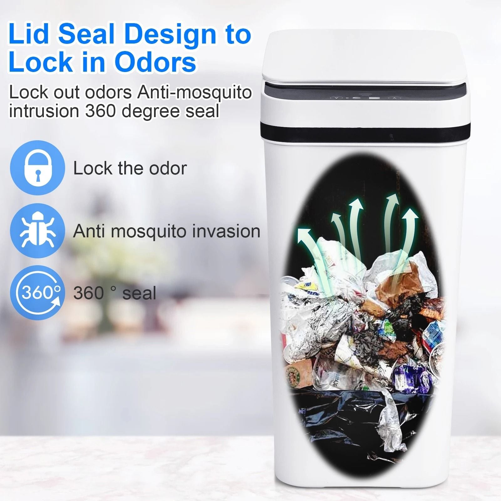2 Pack 12L Automatic Trash Cans With Motion Sensor And Slim Design 3